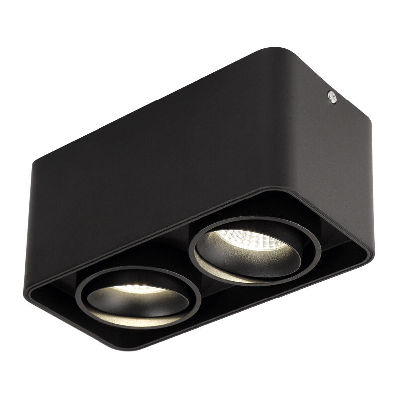 HEIKESZ Square LED Spotlight Open-Mounted Cob Anti-Glare Downlight Household Punch Free Ceiling Lamp