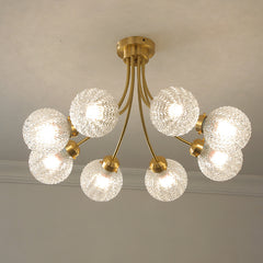 HEIKESZ Modern Nordic Glass Globe Chandelier for Bedroom Living Room Dining Room Study - American Style Designer Ceiling Light