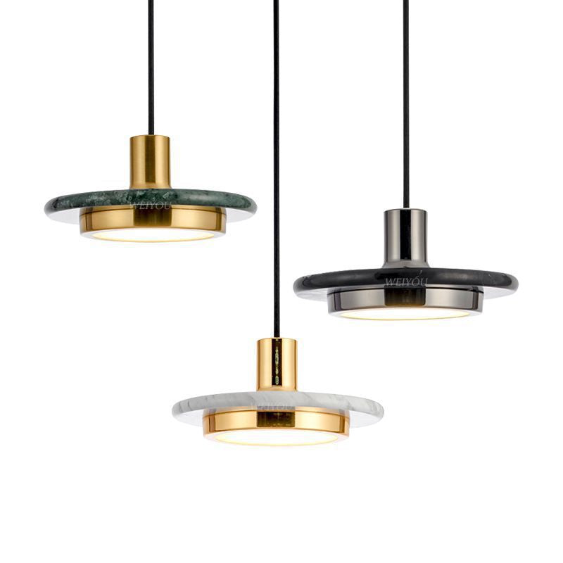 HEIKESZ Luxury Marble Stone Lamp Modern Chandelier for Bedroom Restaurant Bar Lighting Fixtures Ceiling Light Show Window Decoration