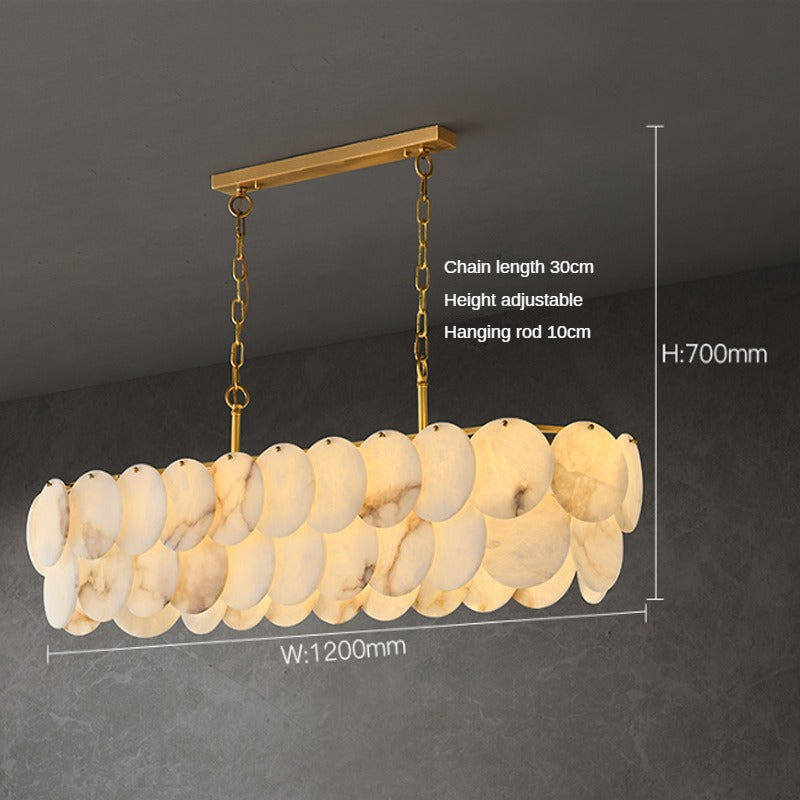 HEIKESZ Luxury Marble Chandelier Post Modern Copper Light Designer Villa Lighting for Living Room Bedroom Dining Room