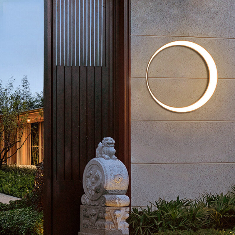 HEIKESZ Waterproof Outdoor Wall Lamp Crescent Design for Villa Courtyard Hotel Exterior Decoration Yard Layout Lighting