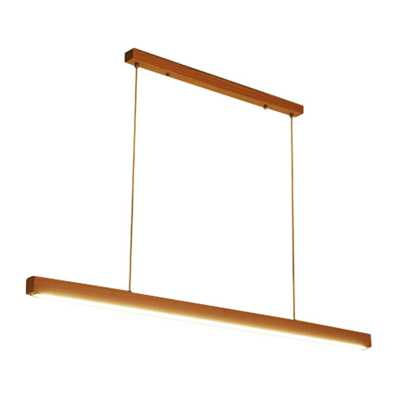 HEIKESZ Log Chandelier Long Japanese Bar Tea Room Solid Wood Warm Lighting for Living Bedroom Office Ceiling Lamp