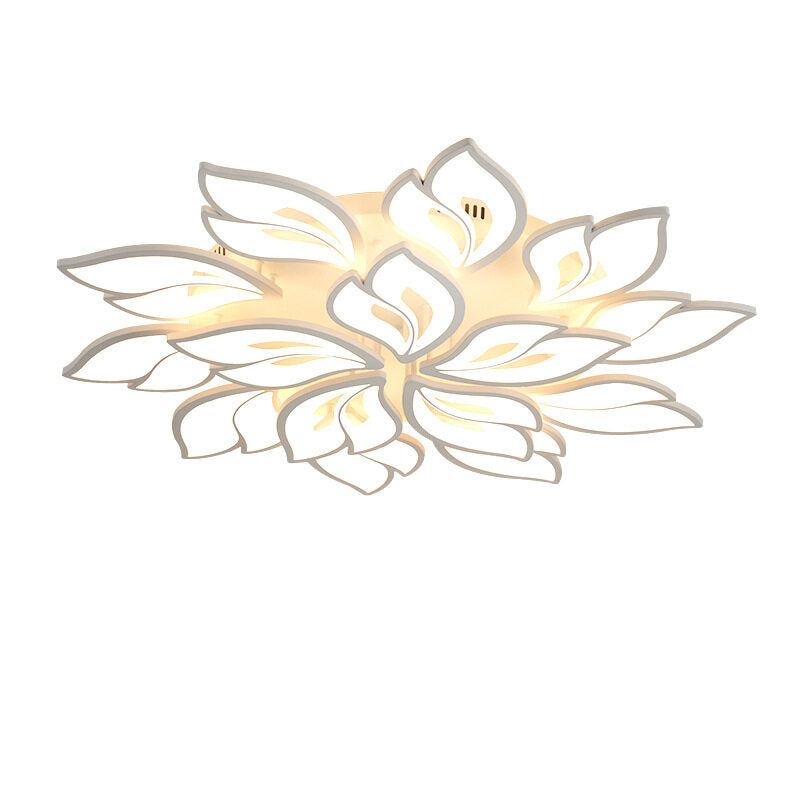 HEIKESZ Modern LED Ceiling Light for Living Room Bedroom Simple Atmosphere Warm Lighting Petal Chandelier