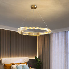 HEIKESZ Luxury Crystal Chandelier Modern Minimalist Pendant Lamp for Master Bedroom Living Room High-End Villa Restaurant