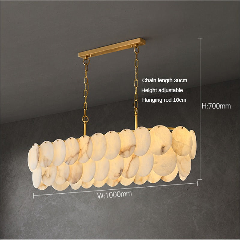 HEIKESZ Luxury Marble Chandelier Post Modern Copper Light Designer Villa Lighting for Living Room Bedroom Dining Room