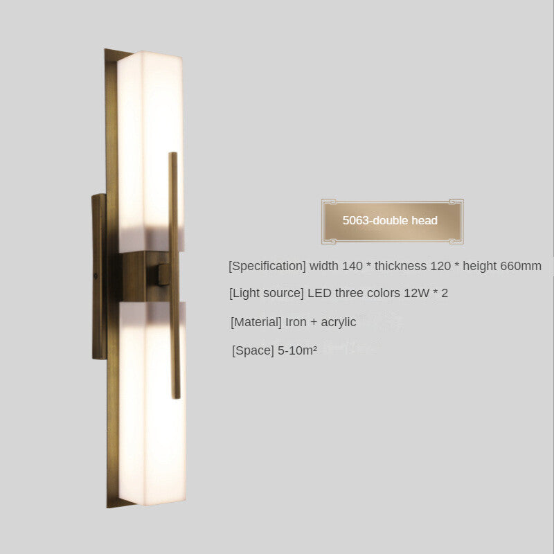 HEIKESZ Modern Chinese Style Wall Lamp Minimalist Living Room Bedside Lighting Stair Aisle TV Background Decoration