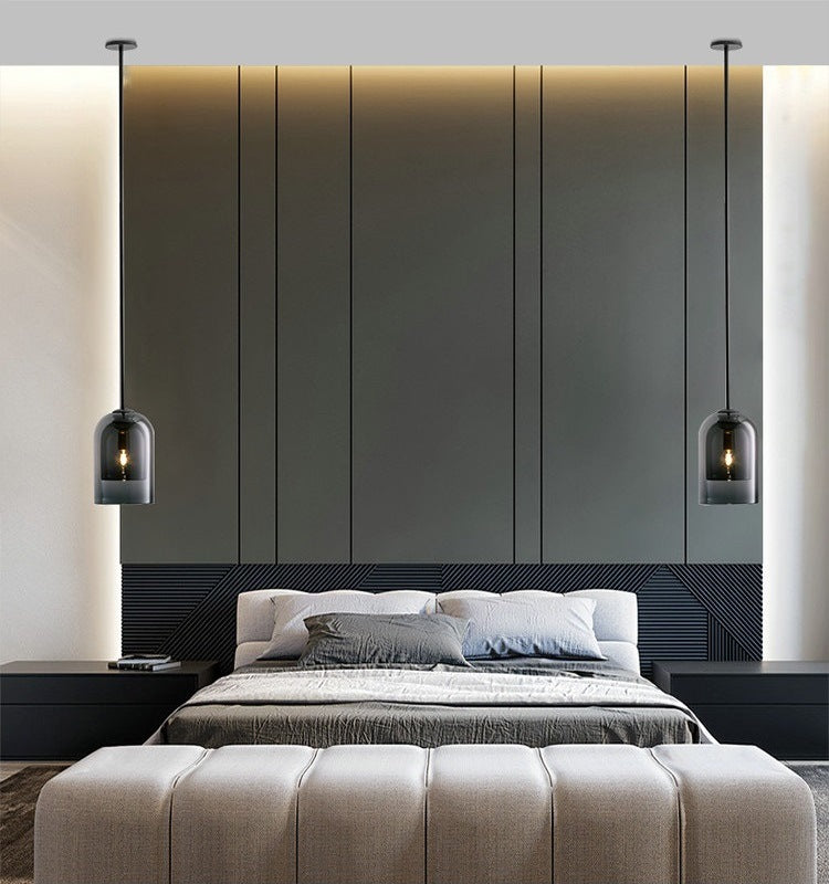 HEIKESZ Nordic Minimalist Pendant Lamp Single Head Glass Chandelier Creative Bedroom Ceiling Light Fixtures for Dining Room Bar Bedside Decor