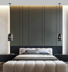 HEIKESZ Nordic Minimalist Pendant Lamp Single Head Glass Chandelier Creative Bedroom Ceiling Light Fixtures for Dining Room Bar Bedside Decor