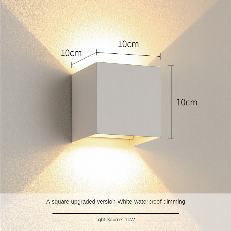 HEIKESZ Nordic LED Wall Lamp Waterproof Outdoor Indoor Bedside Corridor Balcony Courtyard Stair Light Warm White Bulb for Living Room Bedroom Lighting