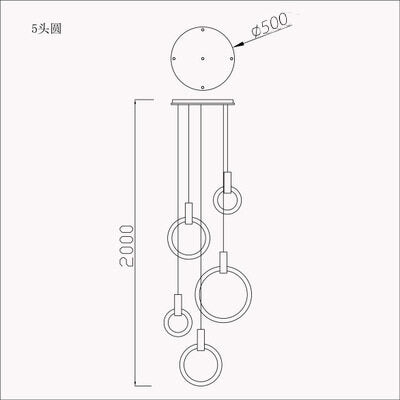 HEIKESZ Nordic Modern Minimalist Rotating Duplex Chandelier LED Ceiling Light for Living Dining Room Bedroom Villa Pendant