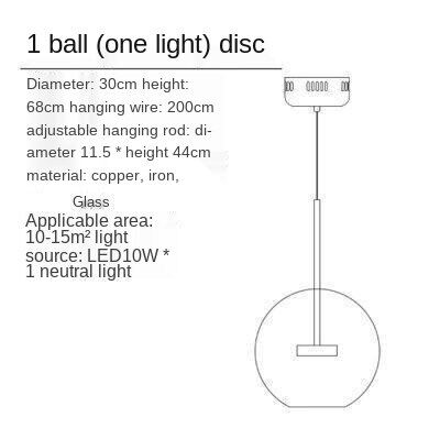 HEIKESZ Nordic Creative Post Modern Art Magic Bean Bubble Lamp Mickey Glass Chandelier for Living Room Bedroom Dining LED Lighting