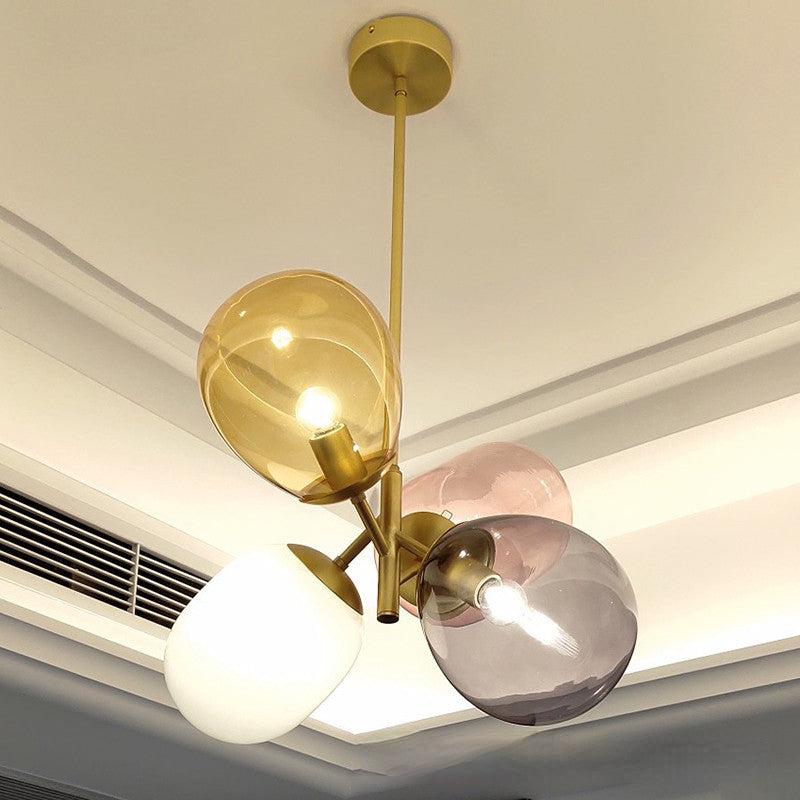 HEIKESZ Modern Glass Balloon Chandelier for Dining Room Creative Art Lighting for Living Room Bedroom Kids Room