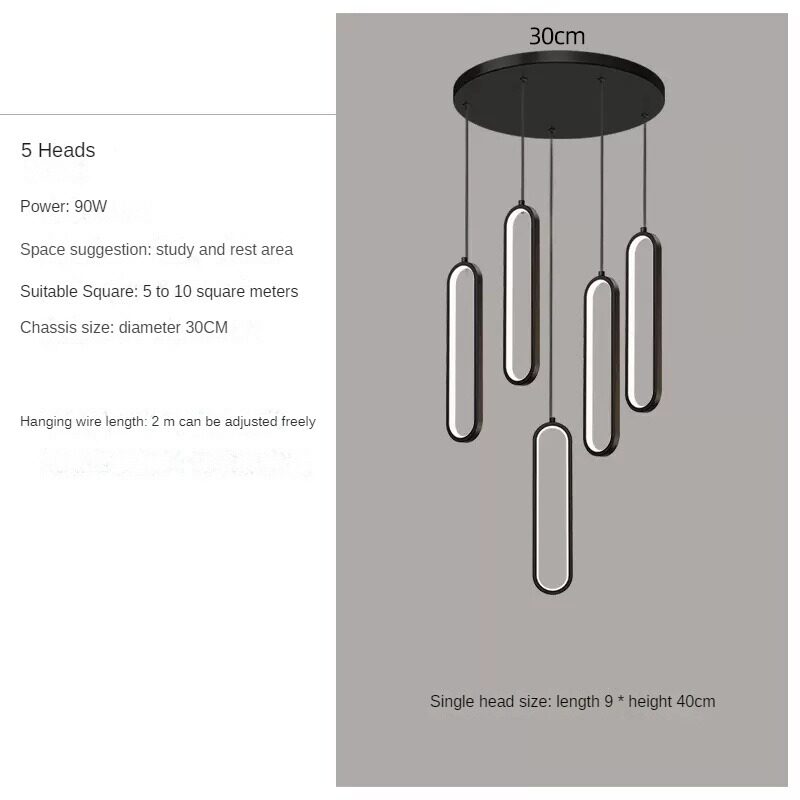 HEIKESZ Modern Minimalist Stair Chandelier Black Square Hollow Lamp for Villa Duplex Living Room Nordic Ceiling Light LED Pendant