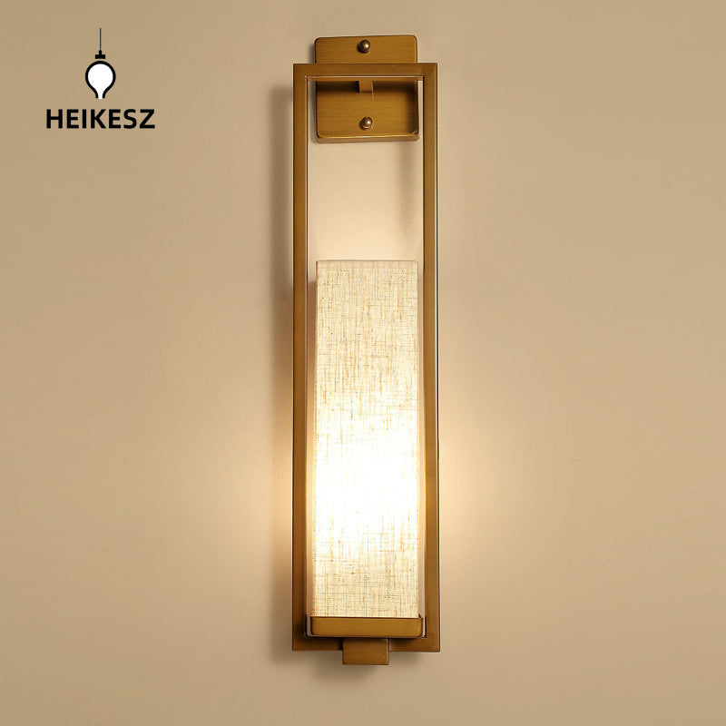 HEIKESZ Chinese Wall Lamp Bronze Classical Long Wall Light for Living Room Bedroom Hotel Guest Room Corridor Decor