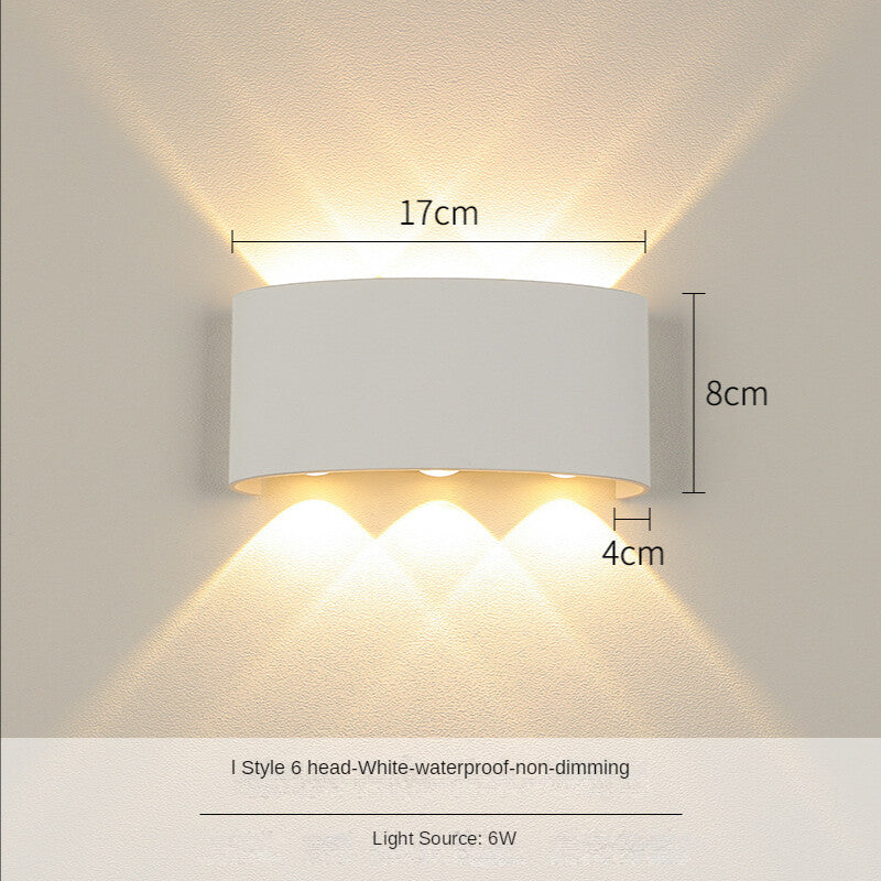 HEIKESZ Nordic LED Wall Lamp Waterproof Outdoor Indoor Bedside Corridor Balcony Courtyard Stair Light Warm White Bulb for Living Room Bedroom Lighting
