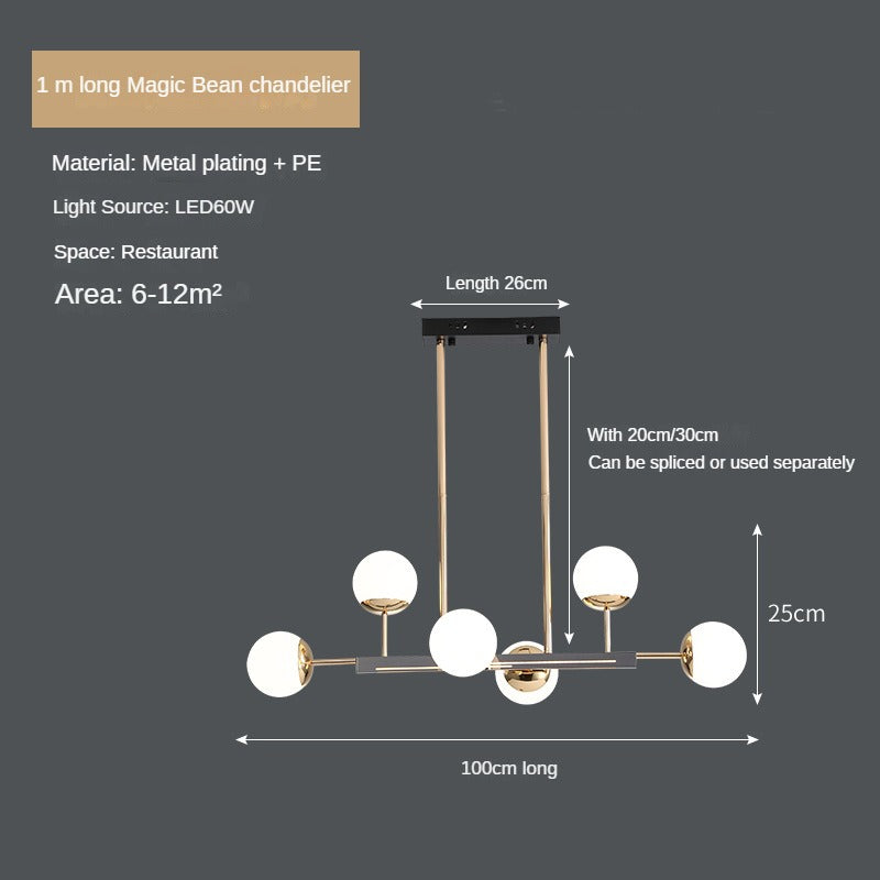 HEIKESZ Nordic Magic Bean Ring LED Chandelier Modern Minimalist Creative Lighting for Living Room Bedroom Study