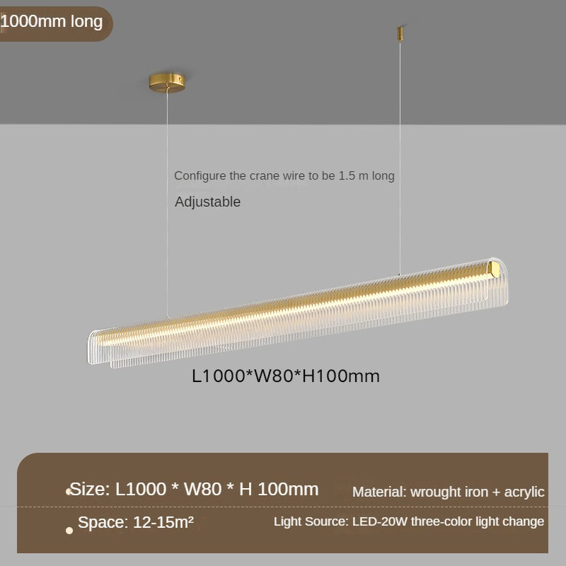 HEIKESZ Modern Nordic Long Bar Chandelier Acrylic Restaurant Office Study Lamps Simple Designer Lighting