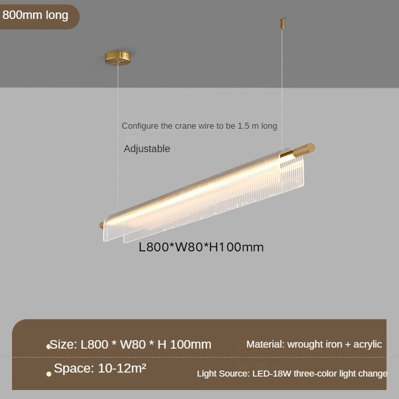 HEIKESZ Modern Nordic Long Bar Chandelier Acrylic Restaurant Office Study Lamps Simple Designer Lighting