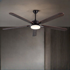 HEIKESZ Large Wind Wooden Leaf Fan Lamp Nordic Living Room Frequency Conversion Commercial Retro Restaurant Industrial Big Fan Chandelier