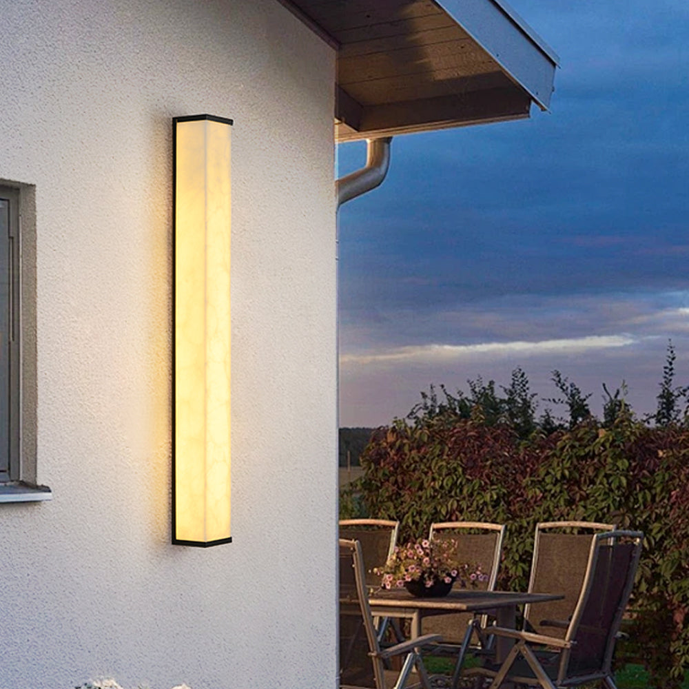 HEIKESZ Chinese Style Scagliola Wall Lamp Outdoor Lighting for Villa Stair Exterior Background Wall Balcony Terrace Study Simple Ceiling Fixtures