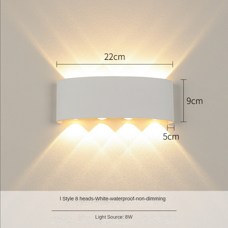 HEIKESZ Nordic LED Wall Lamp Waterproof Outdoor Indoor Bedside Corridor Balcony Courtyard Stair Light Warm White Bulb for Living Room Bedroom Lighting