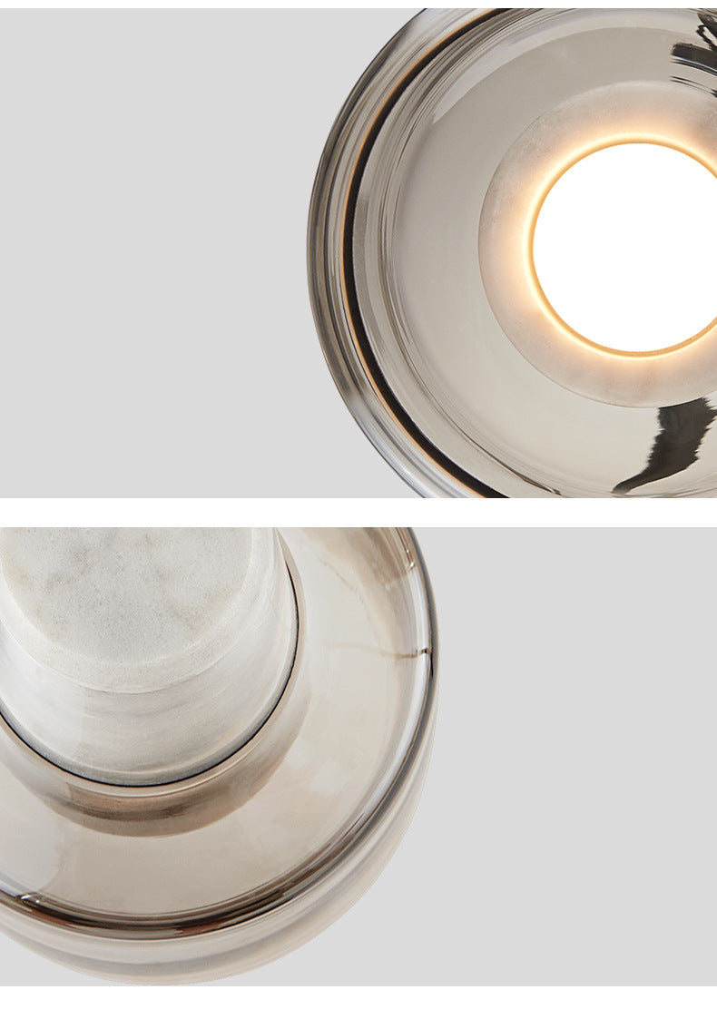 HEIKESZ Nordic Ins Glass Hanging Lamp Modern Simple Light Luxury Bedroom Bedside Dining Room Living Room Decor