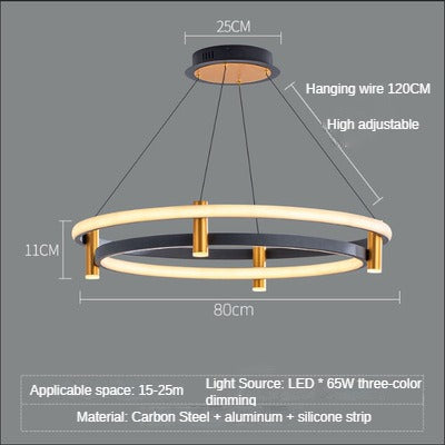 HEIKESZ Minimalist Ring Chandelier Modern Luxury Living Room Bedroom Dining Room Lighting Fixture Creative Designer Art Lamp