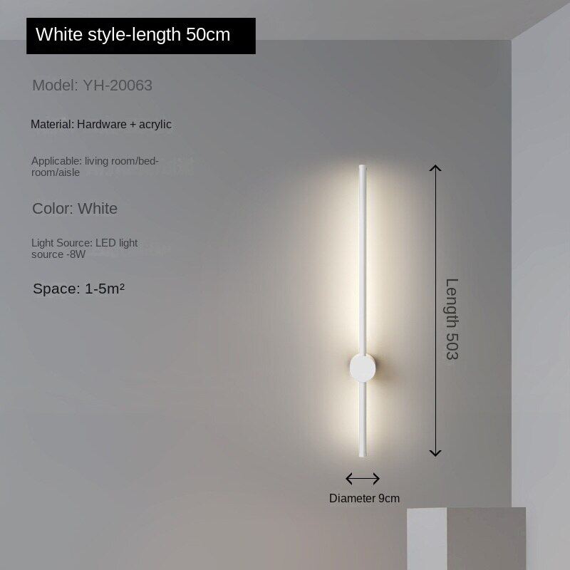 HEIKESZ Minimalist Long LED Wall Lamp Modern Nordic Light Luxury for Bedroom Living Room Hotel