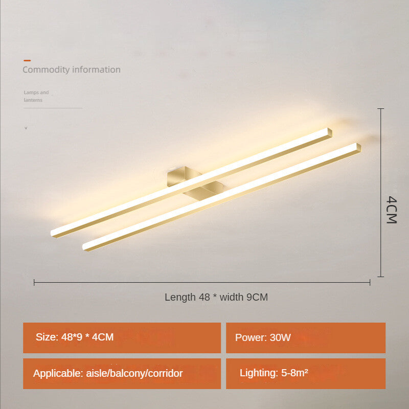HEIKESZ Modern Strip Ceiling Light Simple Luxury Corridor Lamp for Cloakroom Balcony Entrance Lighting