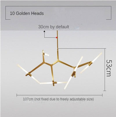 HEIKESZ Nordic Post Modern Tree Branch Chandelier Luxury Industrial Style Living Room Lamp for Home and Restaurant Decor