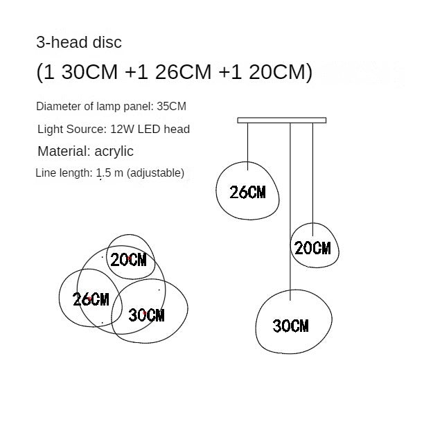 HEIKESZ Danish Creative Pebble Chandelier Modern Loft Living Room Duplex Rotating Stairs Egg Lamp