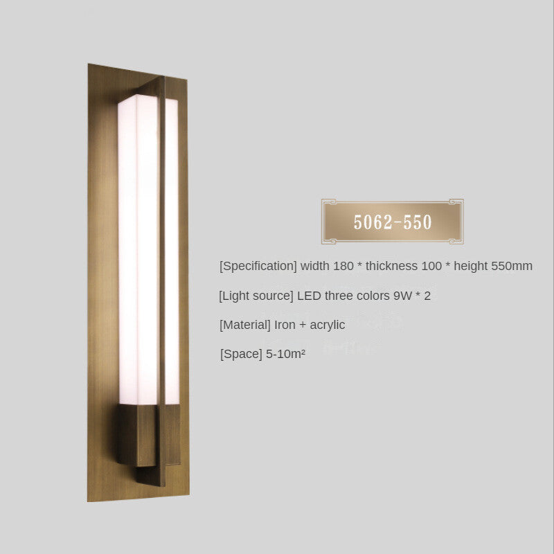 HEIKESZ Modern Chinese Style Wall Lamp Minimalist Living Room Bedside Lighting Stair Aisle TV Background Decoration