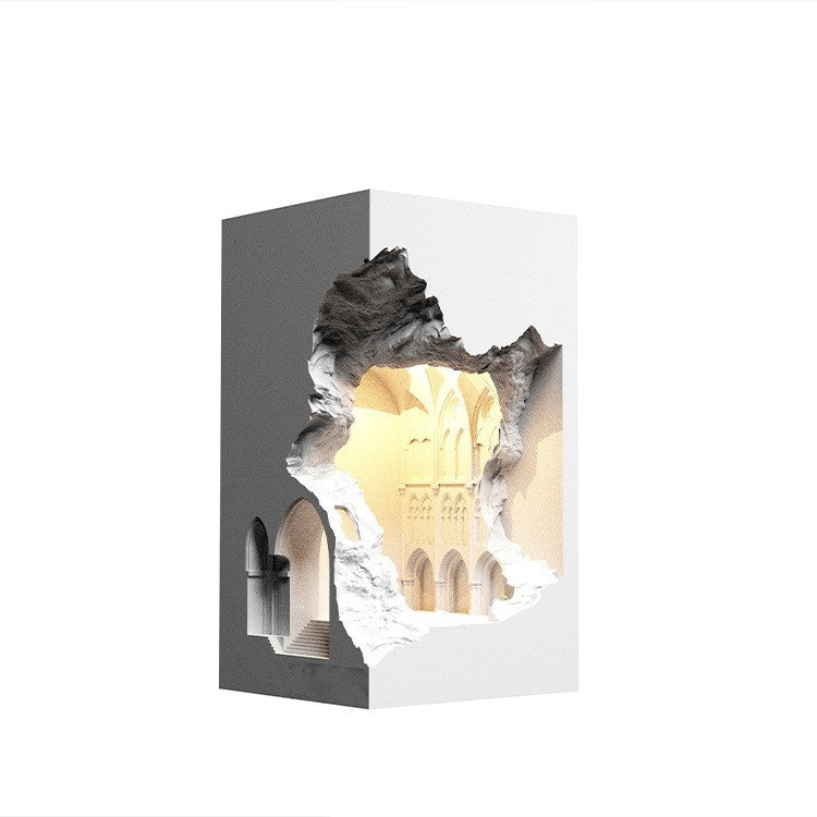 HEIKESZ Notre Dame Night Light Gypsum Wall Lamp for Bedside Corridor Aisle Embedded Corner B & B Ambience Light
