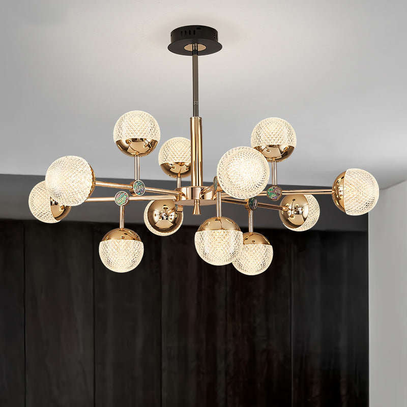 HEIKESZ Modern Light Luxury Chandelier Italian Creative Magic Bean Design for Living Room Bedroom Dining Room High End Lighting