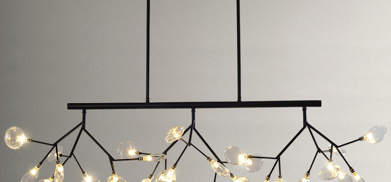 HEIKESZ New Nordic Chandelier Post-Modern Creative Firefly LED Dining Room Ceiling Light Affordable Luxury Lighting for Living Room Bedroom