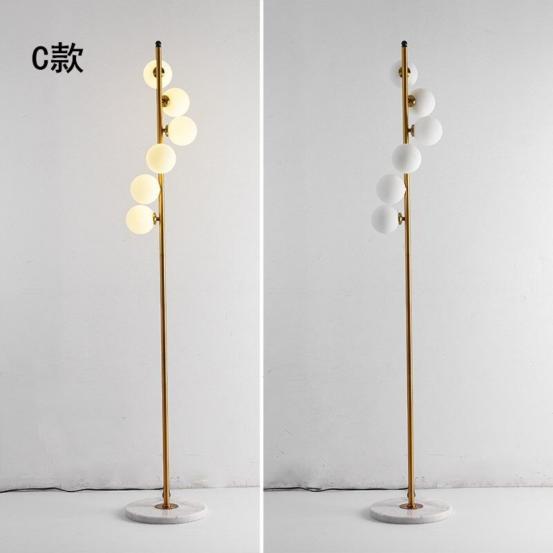 HEIKESZ Nordic Magic Beans Fall Floor Lamp Creative Marble Molecule Light Luxury Vertical Simple Sofa Lamp for Living Room