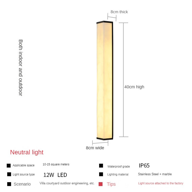 HEIKESZ Chinese Style Scagliola Wall Lamp Outdoor Lighting for Villa Stair Exterior Background Wall Balcony Terrace Study Simple Ceiling Fixtures