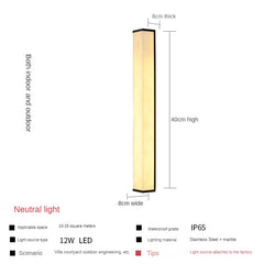 HEIKESZ Chinese Style Scagliola Wall Lamp Outdoor Lighting for Villa Stair Exterior Background Wall Balcony Terrace Study Simple Ceiling Fixtures