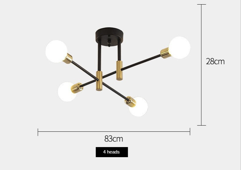 HEIKESZ Nordic Luxury Chandelier Modern Ceiling Lamp Wrought Iron LED Light for Living Room Bedroom Dining Room Warm Lighting