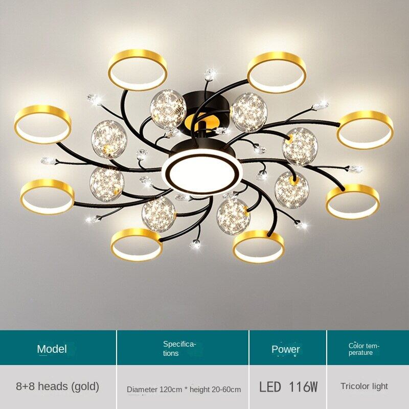 HEIKESZ Modern Starry Sky Projection Ceiling Lamp for Living Room Bedroom Coffee Shop Nordic Style Star Light