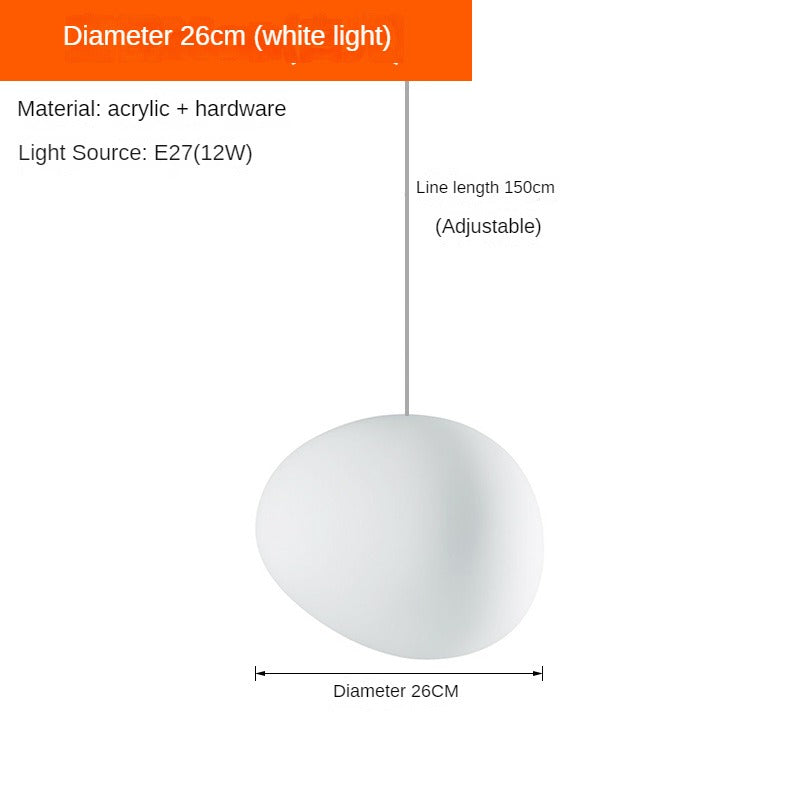 HEIKESZ Danish Creative Pebble Chandelier Modern Loft Living Room Duplex Rotating Stairs Egg Lamp