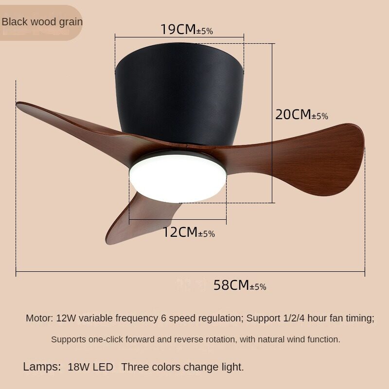 HEIKESZ American Mini Fan Light for Hallway Study Balcony Bedroom Ceiling Silent Fan Light with Remote Control