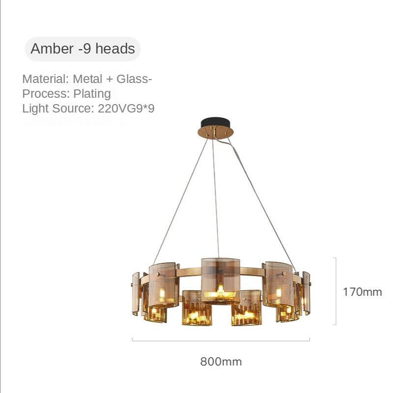 HEIKESZ Modern Luxury Chandelier for Living Room Bedroom Study Creative Glass Nordic Lamp Warm Lighting Atmosphere