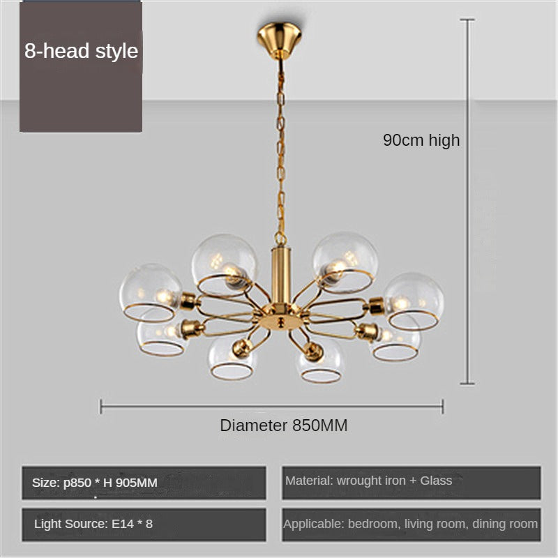 HEIKESZ American Living Room Chandelier Creative Magic Bean Glass Lamp for Bedroom Dining Room Hotel Designer Model