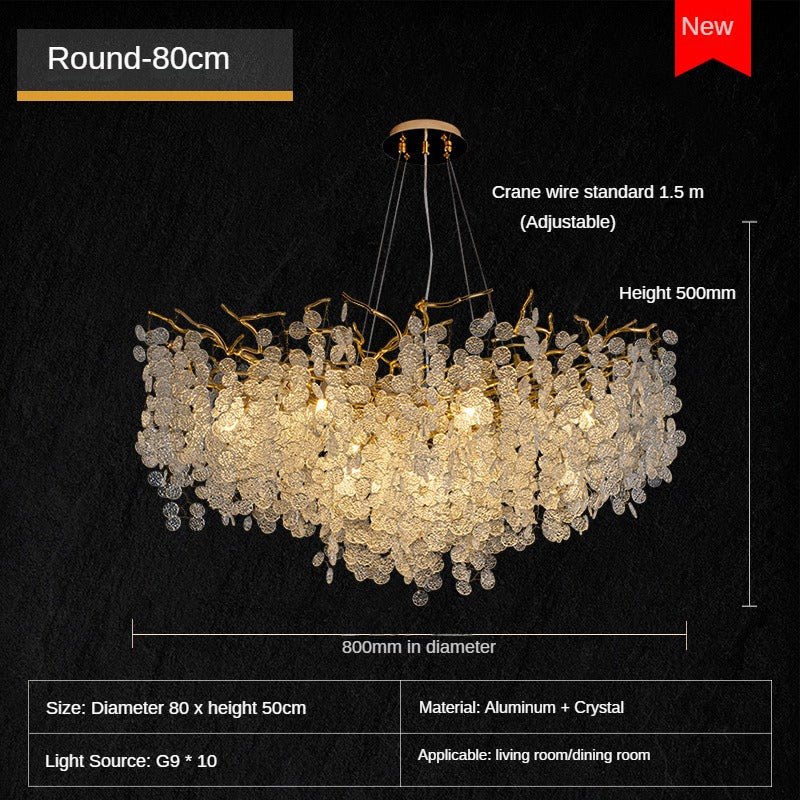 HEIKESZ Crystal Pendant Lamp Modern Living Room Chandelier Designer Money Tree Branch Light French Style Luxury Lighting