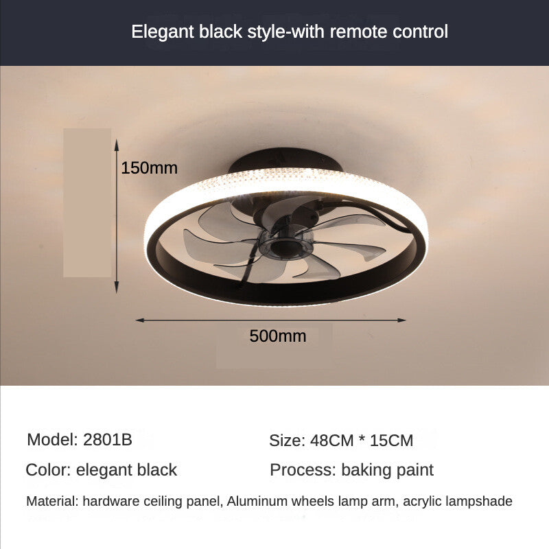 HEIKESZ Modern Ceiling Fan Lamp with LED Crystal Lights Remote Control Luxury Bedroom Living Room Restaurant Light Wholesale Nordic Minimalist Design
