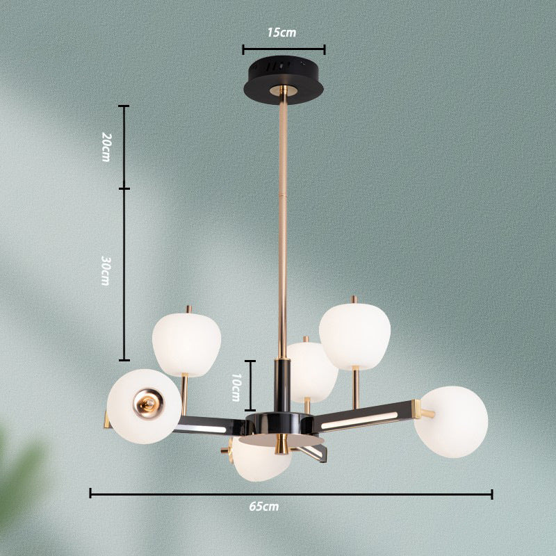 HEIKESZ Nordic Magic Bean Ring LED Chandelier Modern Minimalist Creative Lighting for Living Room Bedroom Study