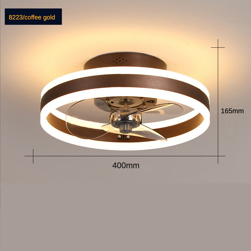 HEIKESZ LED Ceiling Fan Light Nordic Modern Design Invisible Fan Lamp for Bedroom Dining Room Balcony One-year Warranty  Energy Saving