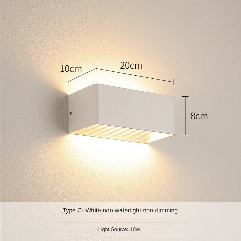 HEIKESZ Nordic LED Wall Lamp Waterproof Outdoor Indoor Bedside Corridor Balcony Courtyard Stair Light Warm White Bulb for Living Room Bedroom Lighting
