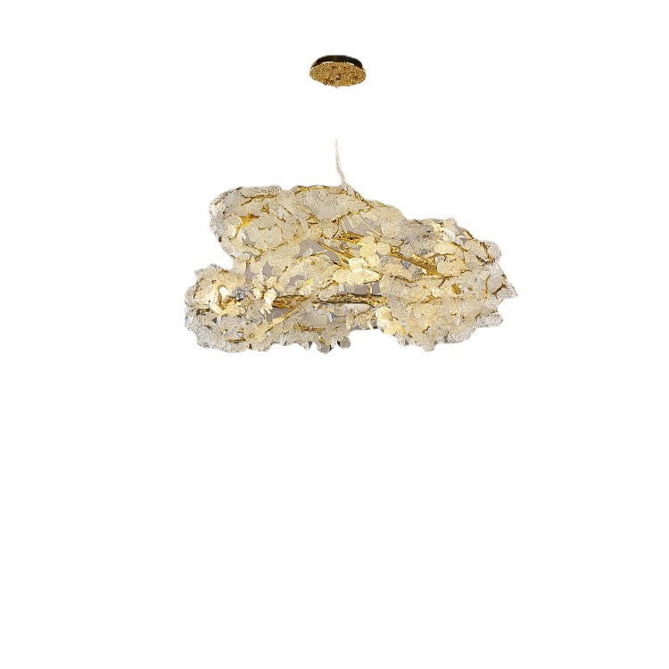 HEIKESZ Floating Light Italian Luxury Crystal Chandelier Creative High-End Copper Ring LED Hanging Light for Bedroom Dining Room Night Aesthetic